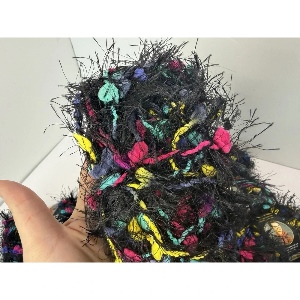 Lion Brand Fancy Fur Bold Black #253 1.76 oz 39yds Eyelash Lot Of 12 - 2 Dye Lot